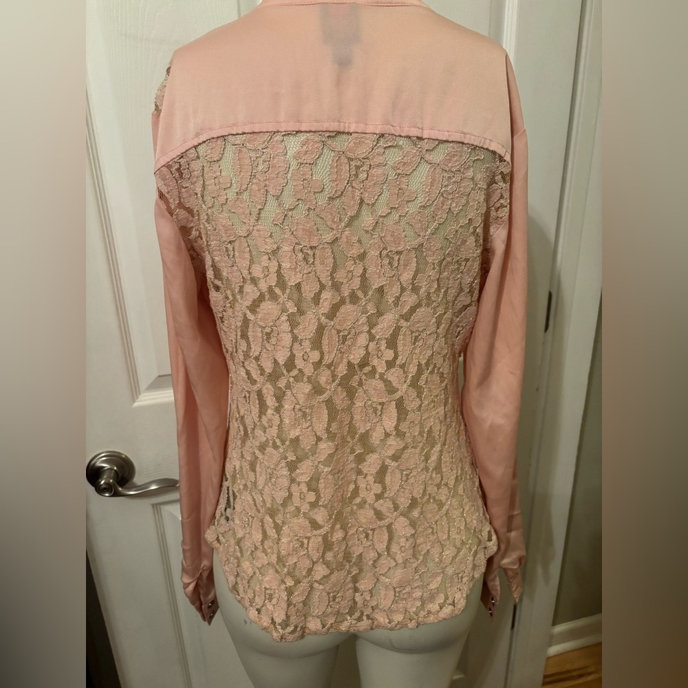 Vintage 2b Bebe blouse lace back S